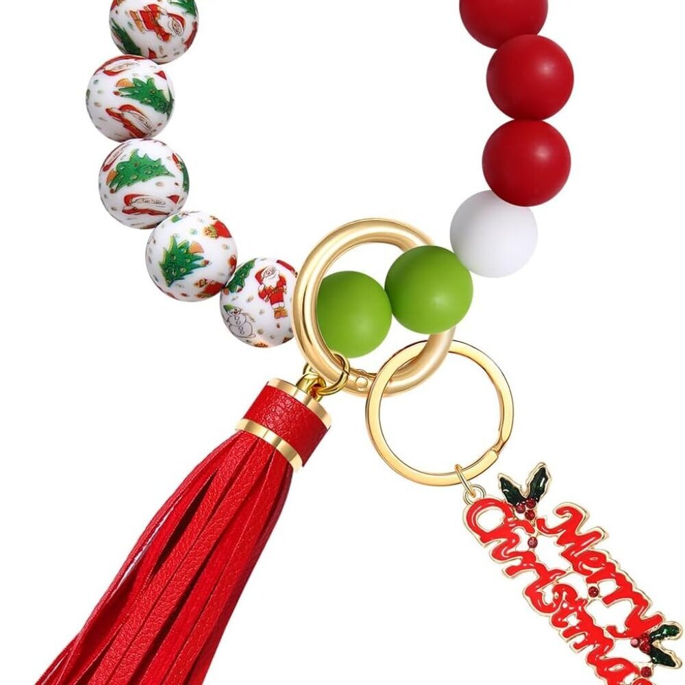 Silicone Bracelet Keychain Wristlet Bangle Keyring Portable House Car Keys Ring